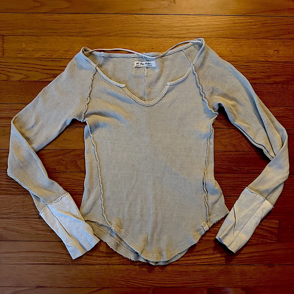 LIKE NEW WE THE FREE Free People Layer Up Tee long sleeve cream small
